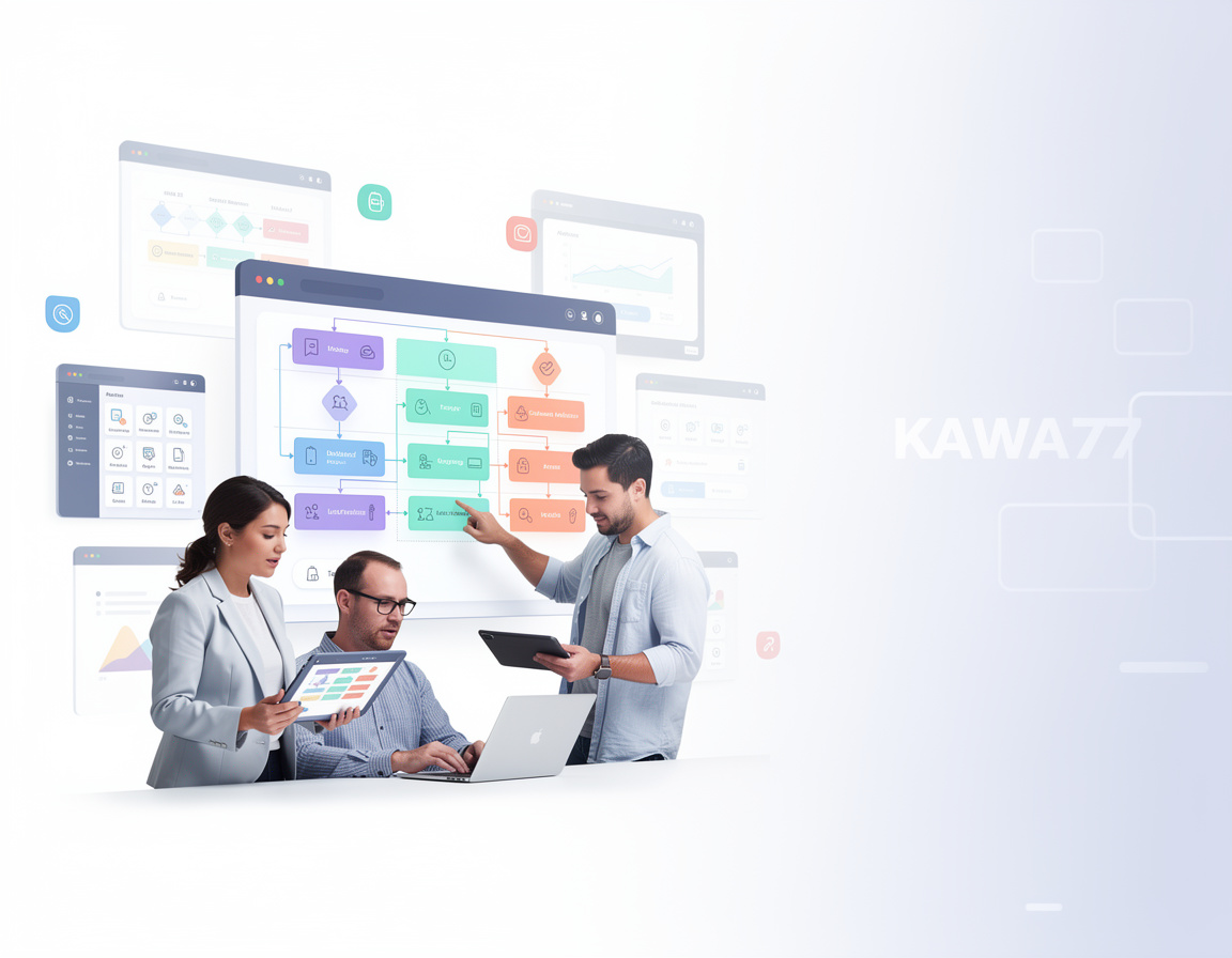 Ilustrasi Workflow audit skenario dan tabel keputusan saat terlalu banyak tools terlihat mirip tetapi untuk KAWA77